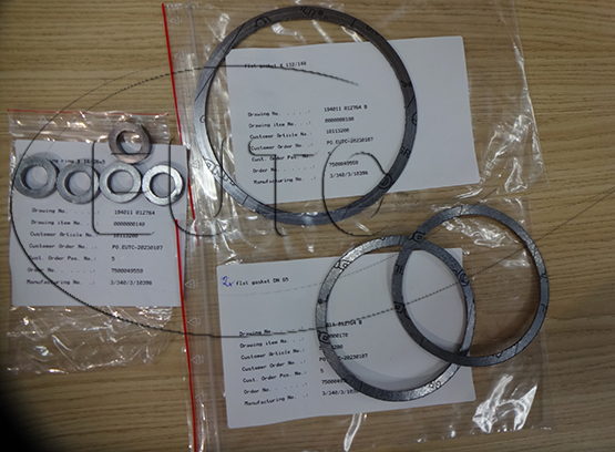 SET OF PACKINGS (5PC, ITEM 140) AND GASKETS (3PC, ITEM 160-180)MATERIAL OF THE PACKINGS GRAPHITEMATERIAL OF THE GASKETS GRAPHITE/ STAINLESS STEEL