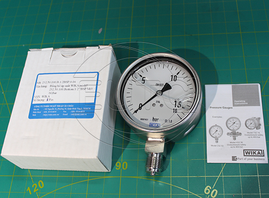 WIKA pressure gauge model 232.50.100.Bottom.1/2''BSP M(0 ~ 16)bar