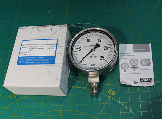 Wika gauge  Model: 232.50.100.Bottom.1/2’’BSP M(0 ~ 25)bar