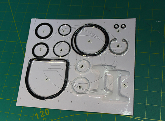 Soft goods repair kit NBR F89-003, contains: O-rings, bearings, washers, piston pads, and circlip