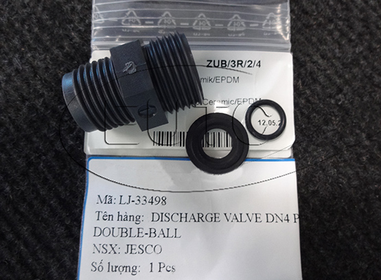 DISCHARGE VALVE DN4 PVC/CERAMIC/EPDM DOUBLE-BALL