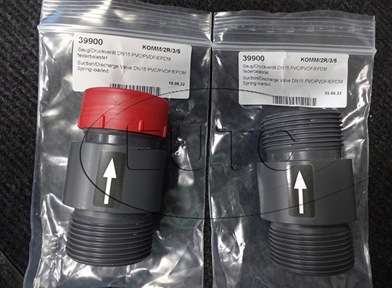 SUCTION/DISCHARGE VALVE DN15 PVC/PVDF/EPDMSPRING-LOADED